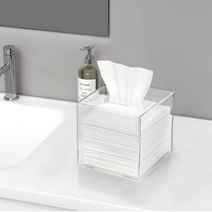 HBlife Clear Acrylic Square Facial Tissue Dispenser Box Cover